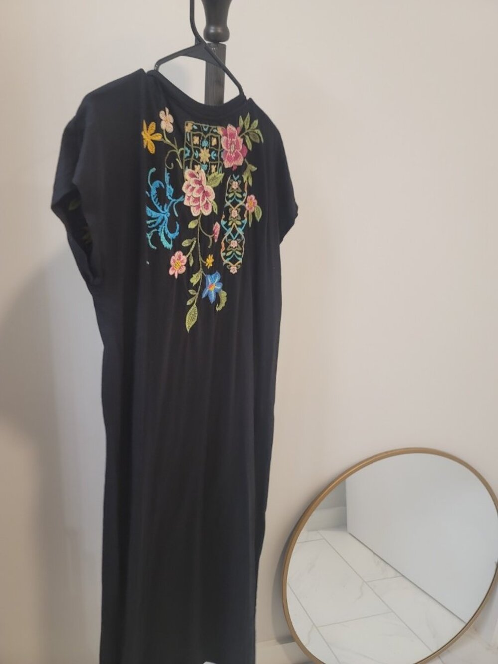 Johnny Was JWLA Edie Relaxed Knit Midi Dress Boho Chic J32224 S Deep Iris - Picture 5 of 8
